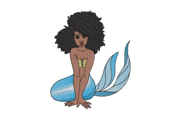 Black Mermaid Afro Girl