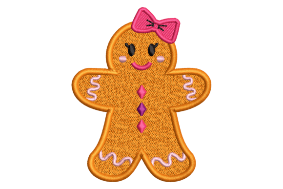 Gingerbread Woman Embroidery Design