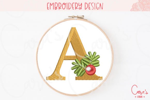 Mistletoe Alphabet Embroidery Design