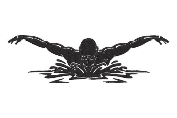 Swimming Man Embroidery Design