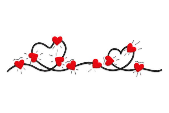 Valentine's Day Border with Red Heart